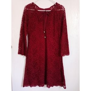 Burgundy Lace Dress